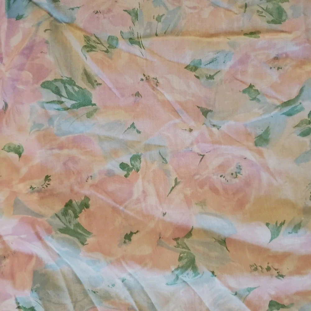 Vintage Floral Fitted Sheet Pink Blue Green baby girl‎ crib toddler sheet